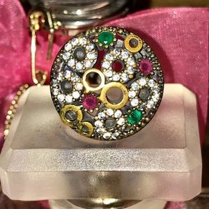 🔴 UNIQUE RUBY, EMERALD & TOPAZ RING 🔴